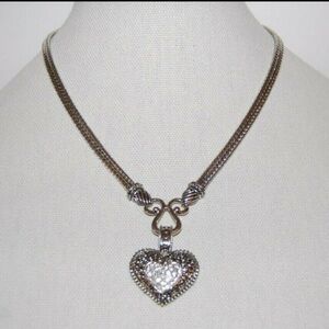 Lia Sophia heart necklace elegant heart pendant silver Color